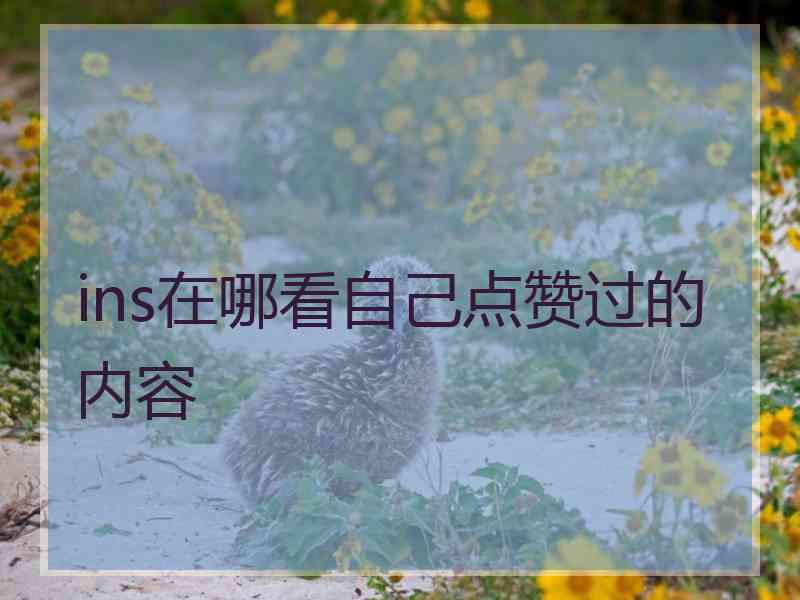 ins在哪看自己点赞过的内容