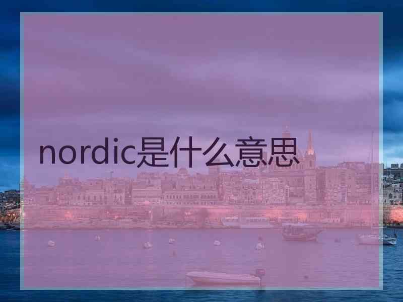 nordic是什么意思